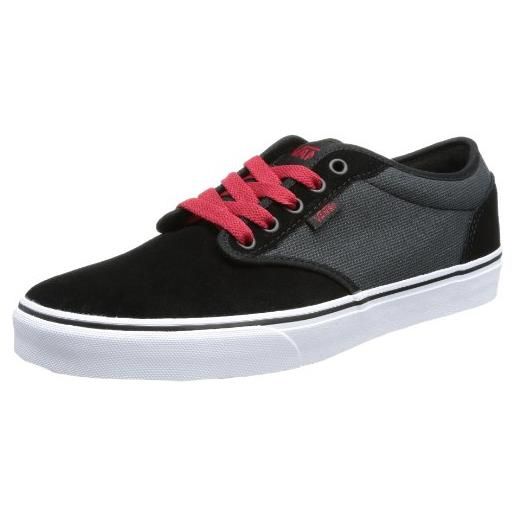 Vans m atwood (textile) black, sneaker uomo, nero (schwarz ((textile) black/grey/red)), 38.5