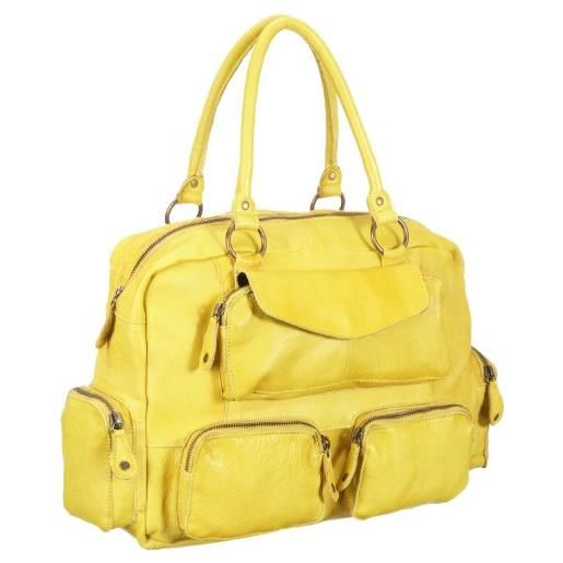 PIECES naina 17045214, borsa con manico donna, 37 x 25 x 14 cm (l x a x p), giallo (gelb (winter yellow c - 257009)), 37x25x14 cm (l x a x p)