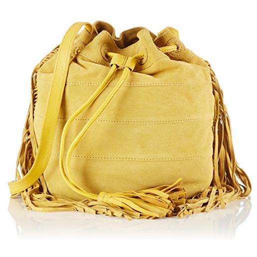 PIECES pcruthi suede tighten bag, borsa a spalla donna, giallo (gelb (antique moss antique moss)), 27x28x14 cm (b x h x t)
