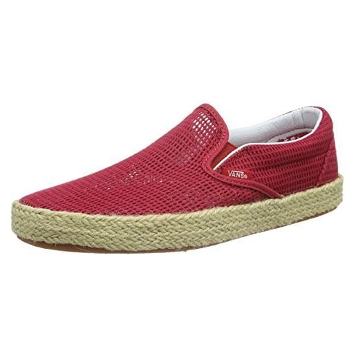 Vans classic slip-on espadrille, scarpe da ginnastica unisex - adulto, rosso (mesh/scarlet), 34.5 eu
