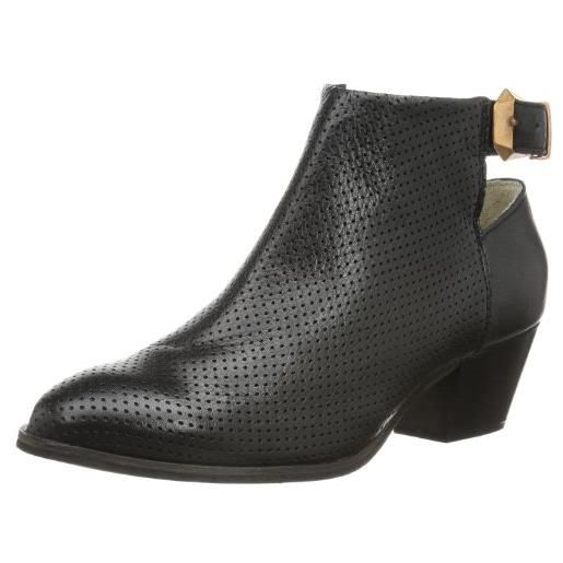 PIECESia leather boot black, stivali donna, nero (schwarz (black)), 36
