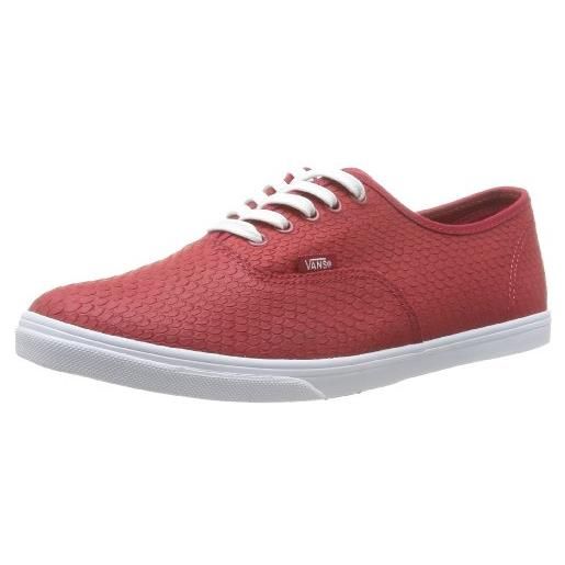 Vans u authentic lo pro, scarpe sportive-skateboard unisex-adulto, rosso (rouge (embossedsnake), 34.5