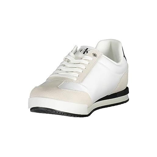 Calvin Klein Jeans sneakers basse uomo mono essential scarpe, multicolore (white/black), 44 eu