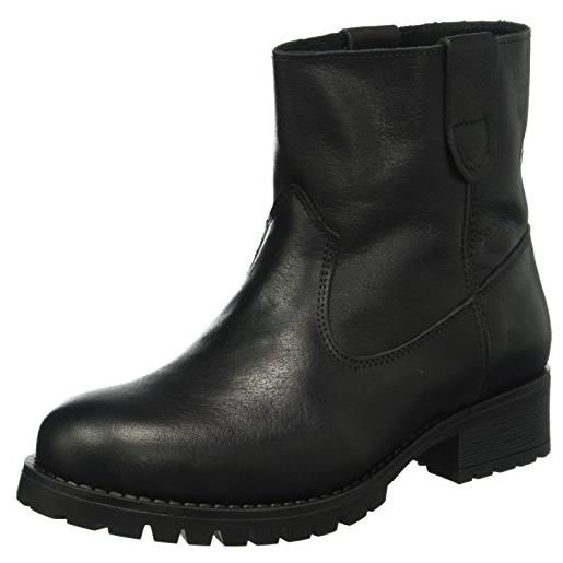 PIECES psvaha leather new boot, scarpe da barca donna, nero (black), 38 eu