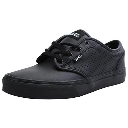 Vans atwood - scarpe da ginnastica basse bambino, nero (perf leather/black/black), 38.5 eu