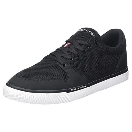 Tommy Hilfiger sneakers vulcanizzate uomo core mix mesh vulc scarpe, nero (black), 40 eu