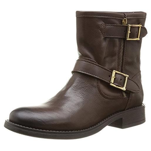 PIECES iza leather zipper boot mocca, scarpe da barca donna, marrone nero caffè, 39 eu