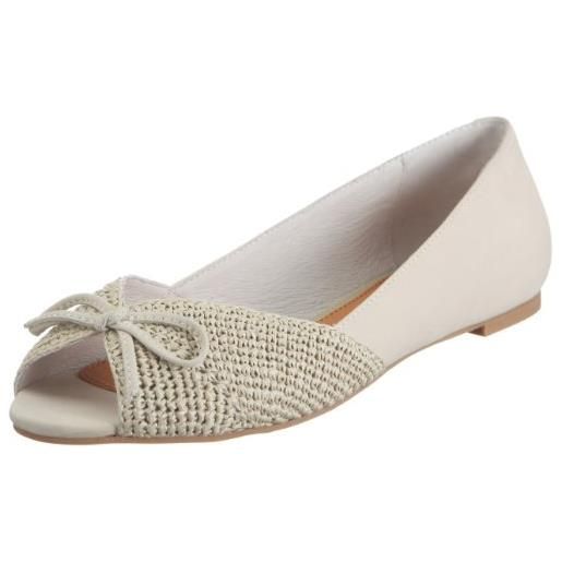 Buffalo london 210-5228 nubuck raffia white 09 117221, ballerine donna - bianco, 40 eu