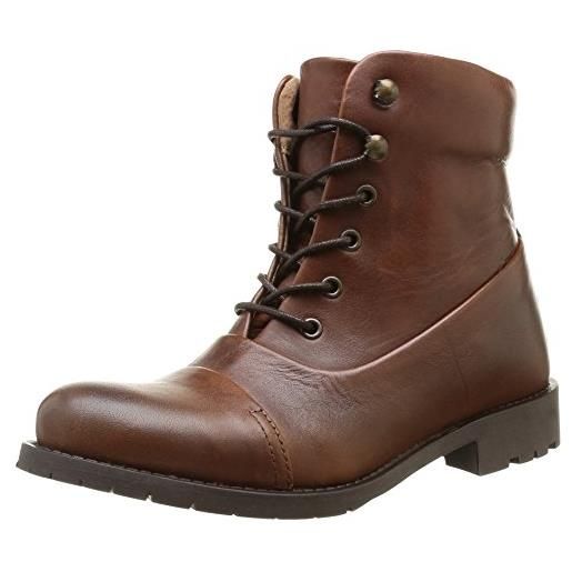 PIECES senida leather boot, scarpe da barca donna, marrone (braun (cognac), 42 (9 uk)
