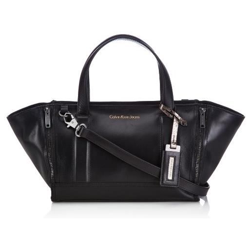 Calvin Klein Jeans tumbled s satchel j6ij600087 - borsa shopper da donna, 50 x 20 x 30 cm (l x a x p), nero (black 990), 50x20x30 cm (b x h x t)