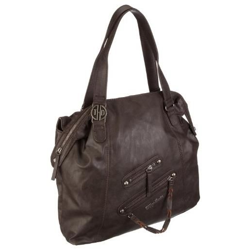 Tommy Jeans hilfiger denim leighton bw56913132, borsa a tracolla donna, 40x38x12 cm (l x a x p), marrone (braun/dark brown), 40x38x12 cm (l x a x p)