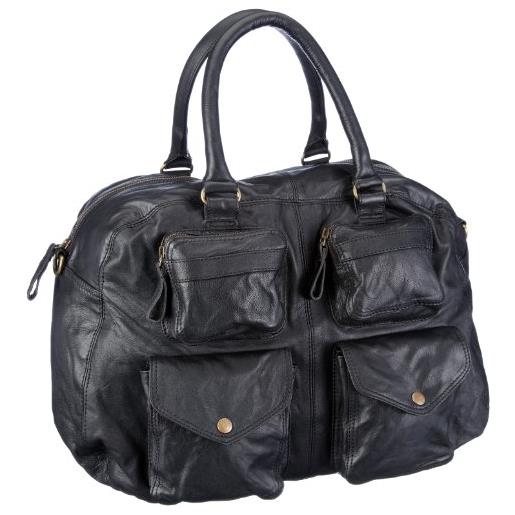PIECES omaybel shop 17038811, borsa con manico donna, 54 x 32 x 26 cm (l x a x p), nero (schwarz (black)), 54x32x26 cm (l x a x p)