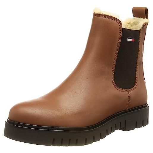 Tommy Jeans warmlined chelsea boot en0en01991, stivale basso donna, marrone (warm bronze), 36 eu