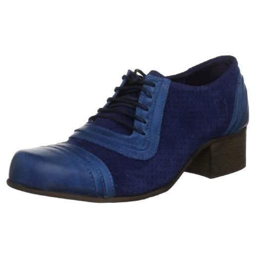 Fly London mika 142557, scarpe stringate basse donna, blu (blau (blue/petrol 002)), 42