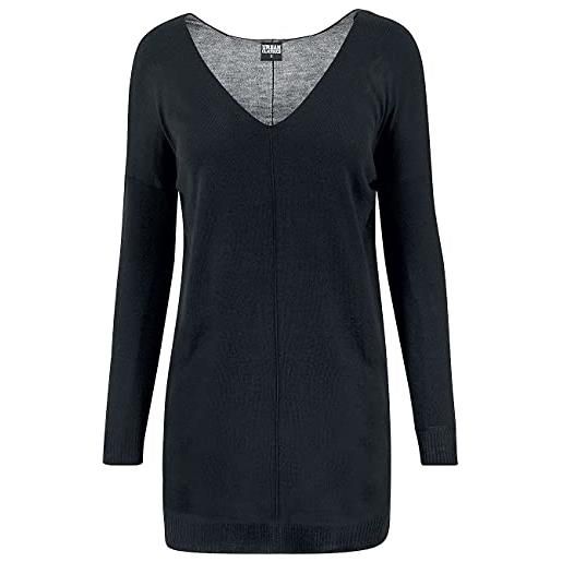 Urban Classics ladies fine knit oversize v-neck sweater donna felpa nero 3xl
