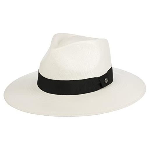 LIERYS cappello panama montagon donna/uomo - made in ecuador paglia da sole con nastro grosgrain, grosgrain primavera/estate - xl (61-62 cm) bianco