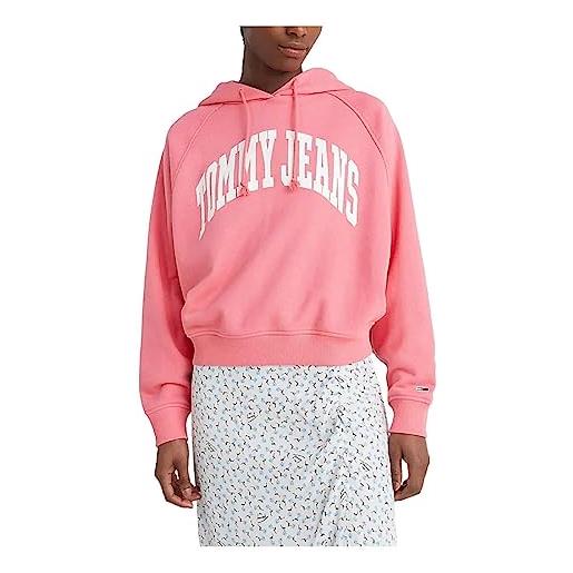 Tommy Jeans tommy hilfiger - felpa tjw rlxd college dw0dw12956 tij en colore rosa - felpa con cappuccio da donna, rosa, s