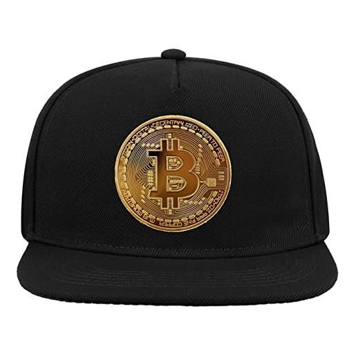 Generic bitcoin original decentralized beer to peer currency gold coin graphic cappello da baseball con visiera piatta snapback a 5 pannelli nero