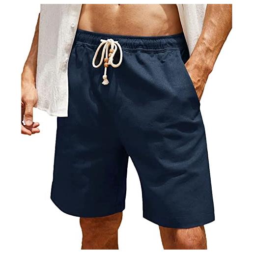 Coo2Sot pantaloncini lino uomo leggero pantaloni corti taglie forti bermuda cargo shorts estivi uomini eleganti corti pantaloni corti shorts con tasche sportivi