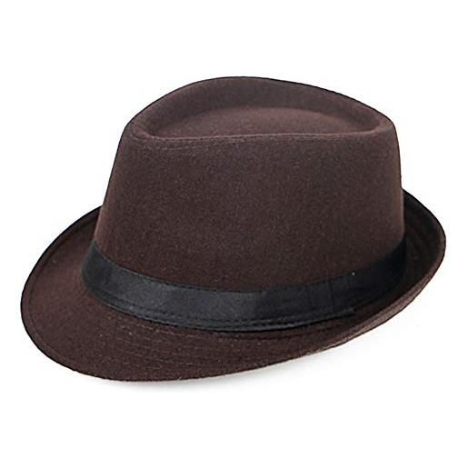 DongBao cappello panama da uomo in feltro, con tesa larga, stile elegante per adulti, cappello invernale caldo, trilby estate/inverno - fedora