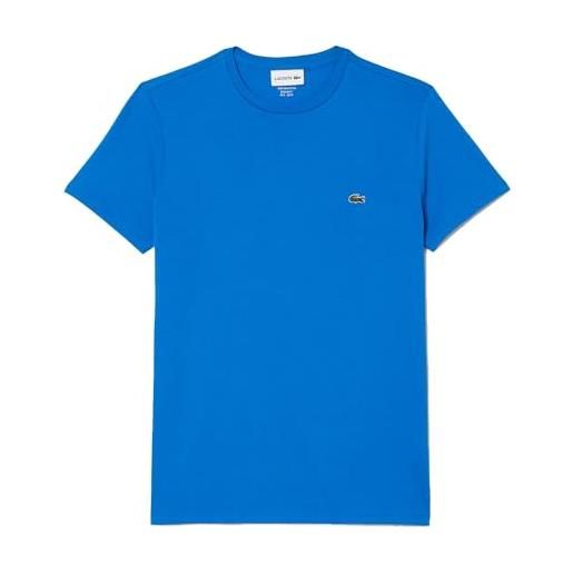 Lacoste uomo t-shirt crew logo, blu, l