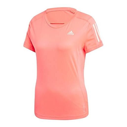 adidas own the run tee t-shirt, signal pink, m donna