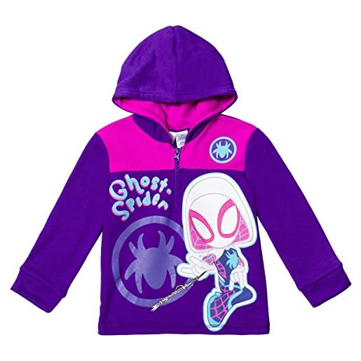 Marvel spider-man ghost-spider little girls fleece half zip fashion hoodie blue 6-6x