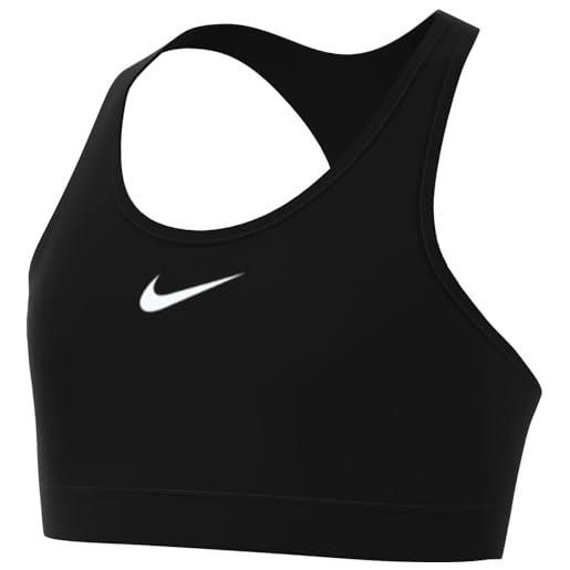 Nike g nk df swoosh bra reggiseno sportivo, nero/bianco, 8-9 anni bambine e ragazze