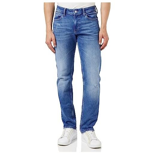 Tommy Jeans jeans uomo ryan regular straight elasticizzati, blu (denim light), 34w / 30l