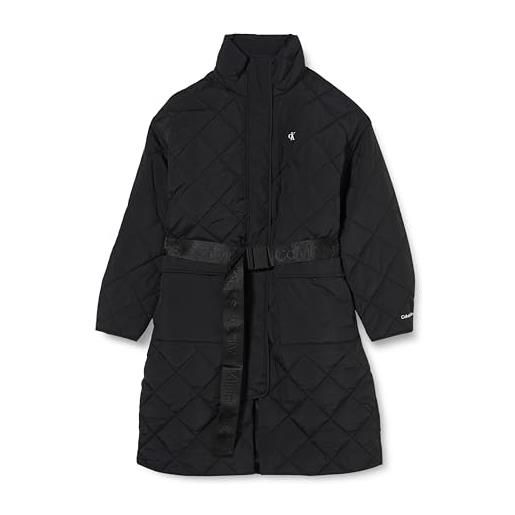 Calvin Klein Jeans belted quilted coat j20j222581 cappotti in tessuto, nero (ck black), m donna