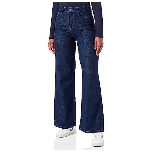 Tommy Hilfiger jeans donna wide leg vita alta, blu (rue), 25w / 30l