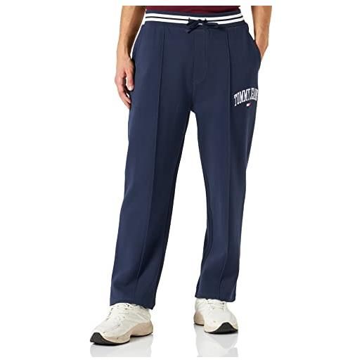 Tommy Jeans tjm bax collegiate sweatpant dm0dm15033 pantaloni in maglia, blu (twilight navy), s uomo