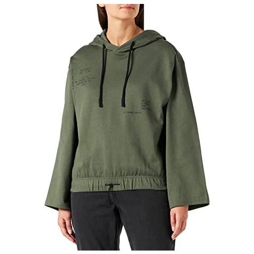 G-STAR RAW women's text print hooded loose sweater, verde (lt hunter d22094-d163-8165), m