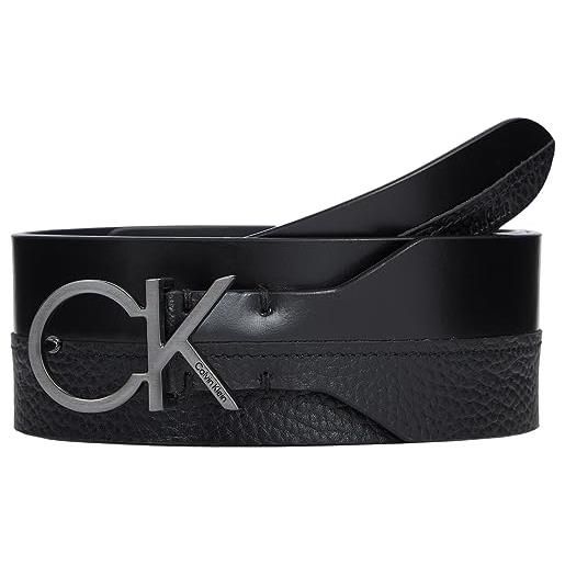 Calvin Klein re-lock mix waist belt 50mm k60k610790 cinture, nero (ck black), 95 donna