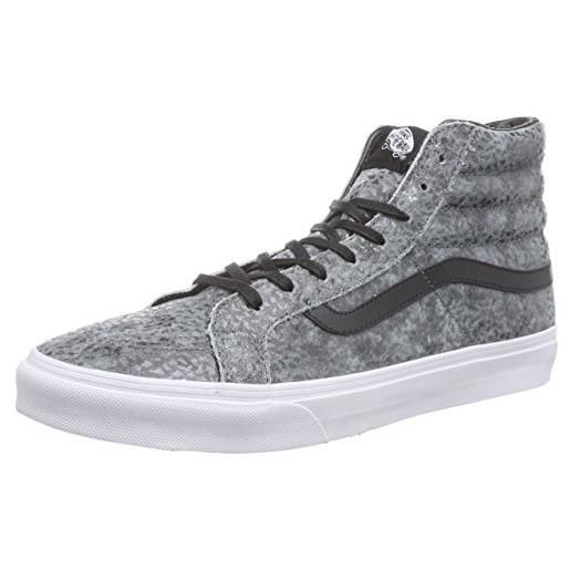 Vans sk8-hi slim unisex sneakers da adulto, colore grigio (grau ((pebble snake) gray/black)), taglia 43