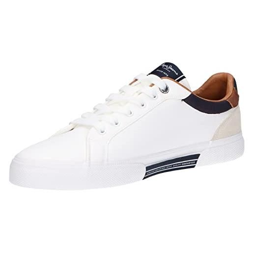 Pepe Jeans kenton court m, scarpa da ginnastica uomo, bianco (bianco), 41 eu