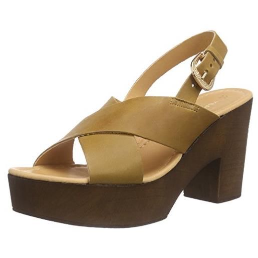 Vero moda vmflica leather sandal, zoccoli donna, marrone, 41 eu