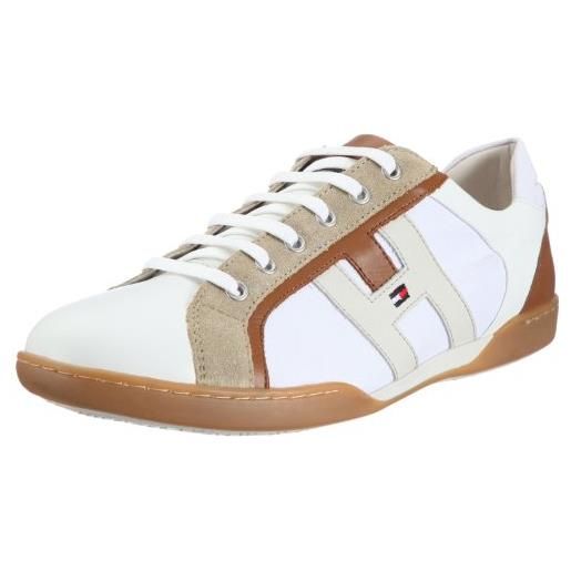 Tommy Hilfiger sean 2, scarpe da ginnastica uomo, bianco (weiss (white/cognac 100), 42