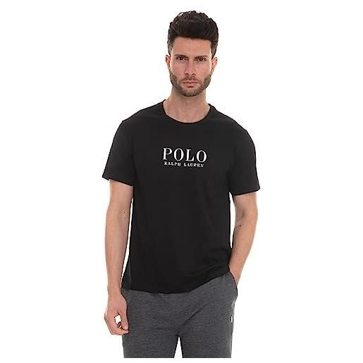 Ralph Lauren t-shirt uomo casual nero t-shirt manica corta con stampa logo autunno inverno 2022/23 100% cotone 714862615004 s