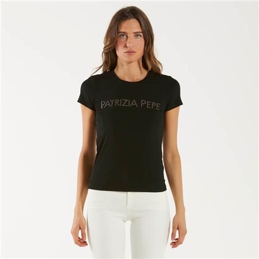 Patrizia pepe t-shirt nera logata
