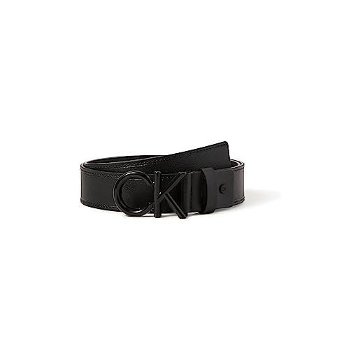Calvin Klein adj metal bombe 35mm k50k510623 cintura regolabile, nero (ck black smooth), 135 uomo