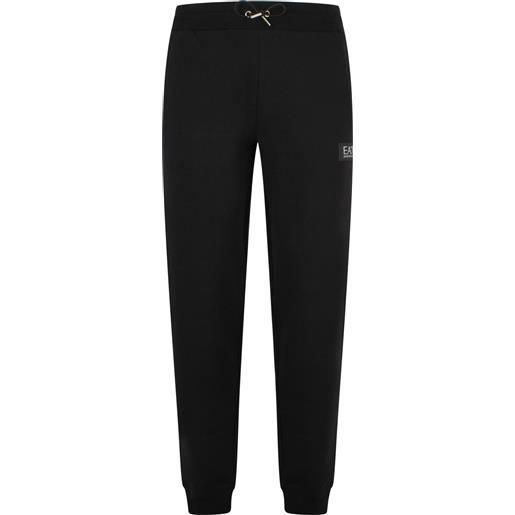 EA7 pantalone tuta nero con mini logo per uomo