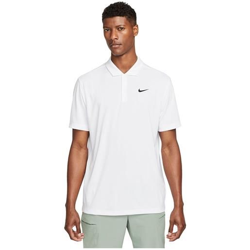 Nike court dri fit solid short sleeve polo bianco s uomo