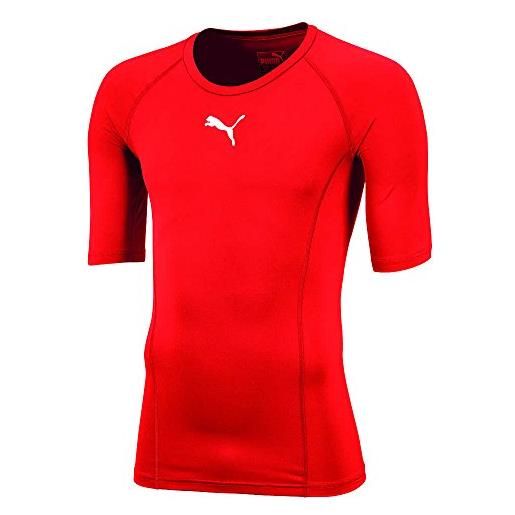 Puma liga baselayer tee ss jr, maglietta compressione unisex-bambini, rosso (red), 176