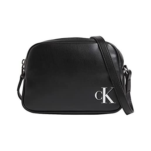 Calvin Klein Jeans sleek camera bag20 solid k60k610089, borse a tracolla donna, nero (black), os
