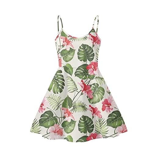 Pizding donne ragazze estate senza maniche abito gonne beachwear taglia xs-4xl, fiore di foglie di, m