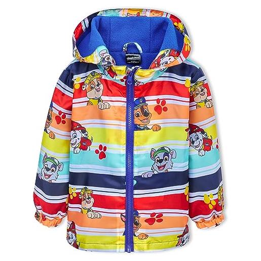 Paw Patrol impermeabile bambino - giacca antipioggia per bambini 3-6 anni giacca giubbino bambino con rivestimento in pile abbigliamento ufficiale (multicolore, 3-4 anni)