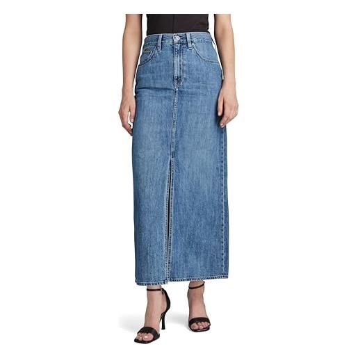 G-STAR RAW viktoria long skirt donna, blu (faded cliffside blue d24385-d536-g326), 24