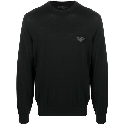Prada maglione con logo - nero
