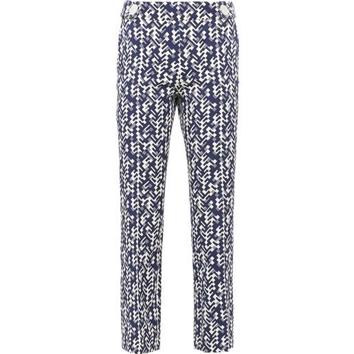Prada pantaloni crop con stampa - blu